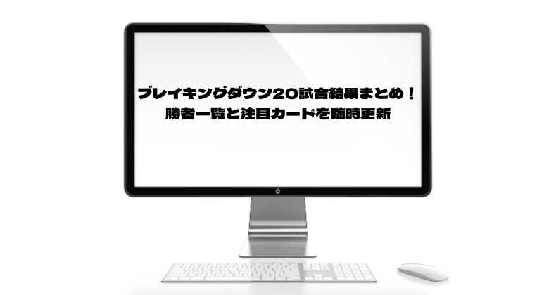 ブレイキングダウン20試合結果まとめ！勝者一覧と注目カードを随時更新